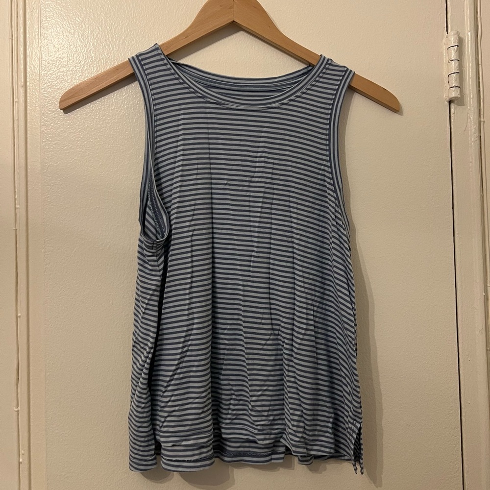 American Eagle Blue Stripe Tank Top Small